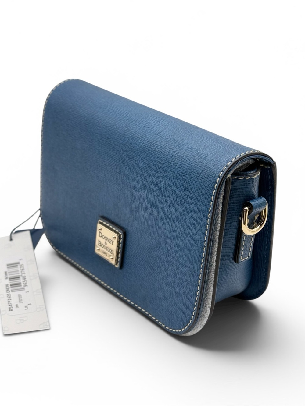 Dooney & Bourke Denim Blue Color Saffiano Kitty Crossbody Bag Purse NWT